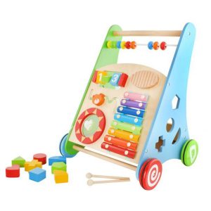 Dětské dřevěné interaktivní chodítko | barevné