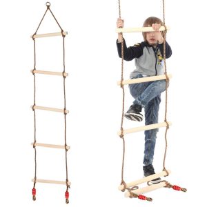 Dětský lanový šplhací žebřík - zahradní houpačka | 190cm je výrobek určen pro nejmenší. Je možné pověsit ho na strom nebo na konstrukci.