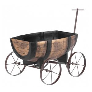 Květináč whiskey barel wagon | 41,5 x 29 x 19cm