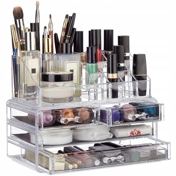 Praktický organizér na kosmetiku | průhledný je praktickou a nenahraditelnou pomůckou v každé ložnici nebo koupelně.