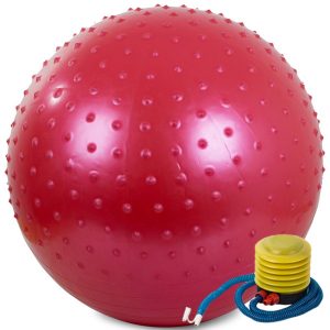 Gymnastický míč na cvičení + pumpa 55cm | červený se používá při rehabilitační terapii, kondičních cvičeních atd.