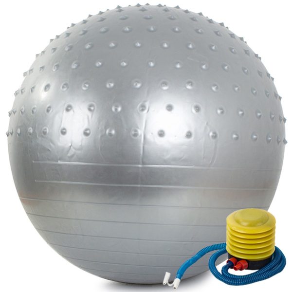 Gymnastický míč na cvičení + pumpa 55cm | šedý se používá při rehabilitační terapii, kondičních cvičeních atd.