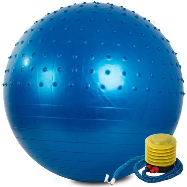 Gymnastický míč na cvičení + pumpa 65cm | modrá se používá při rehabilitační terapii, kondičních cvičeních atd.
