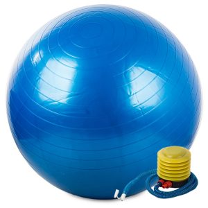 Gymnastický míč s pumpou 75cm | modrý je ideální pro domácí cvičení a rehabilitaci. Má pozitivní vliv na fyzickou kondici.