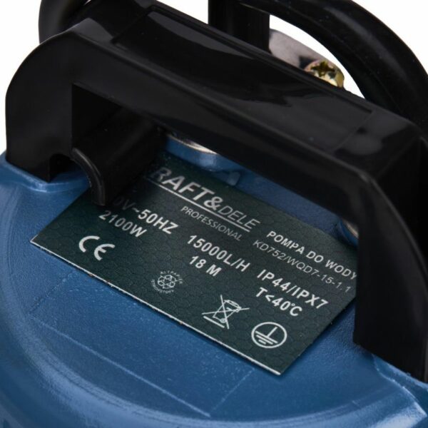 Ponorné kalové čerpadlo s plovákem, 2100W | KD752 - Image 8