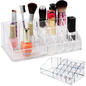 Průhledný organizér na kosmetiku | 16 přihrádek je praktickou a nenahraditelnou pomůckou v každé ložnici nebo koupelně.