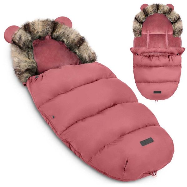 Dětský zimní fusak do kočárku s kožešinou - tmavě růžový bude dobře fungovat za každých podmínek, přičemž zajistí pohodlí a pocit bezpečí.