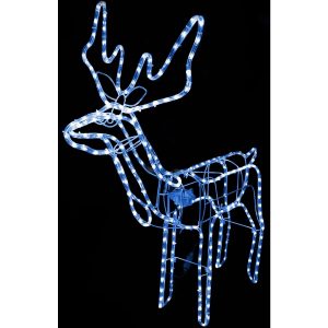 LED vánoční osvětlení – pohyblivý sob | modrý má velmi odolný světelný zdroj, který nevyzařuje teplo. 8 režimů svícení.