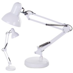 Stolní kancelářská lampa - nastavitelná 40W | bílá skvěle osvětlí váš pracovní stůl a přispěje tak ke zlepšení pracovních podmínek.