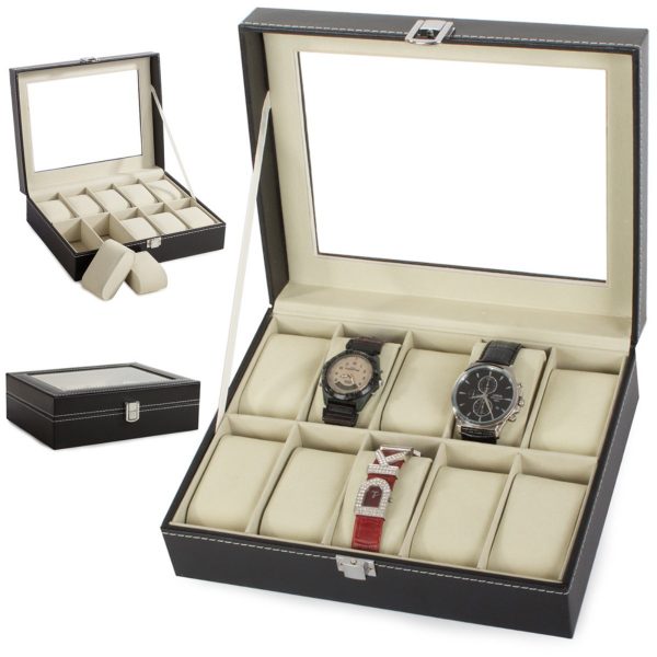 Organizér na hodinky - průhledný | 10 hodinek - je vhodný i na náramky, jakož i jiné šperky. Vyroben z kvalitních materiálů.