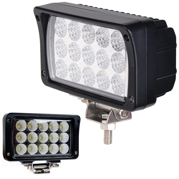 Hranaté přídavné LED světlo - 15 LED | černé