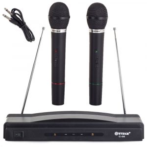 Karaoke set - 2x mikrofon + stanice | černý
