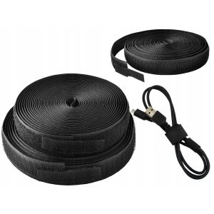 Páska na suchý zip na kabely - 5 m | černá