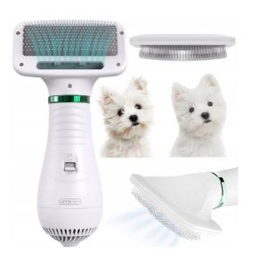 Sušící kartáč s fénem pro psy a kočky | 2v1 je perfektním zařízením, když chcete svého domácího mazlíčka umýt, poté vysušit a vyčesat.