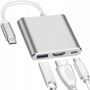 Redukce portů - adaptér USB-C HDMI USB umožňuje nejen přenášet data z připojeného zařízení, ale také současně nabíjet další zařízení.