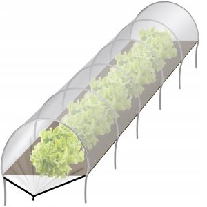 Zahradní mini fóliovník - tunel | 300x55x40cm je vyroben z kvalitních kovových drátů. Plocha tunelu je až 1,65 m2.