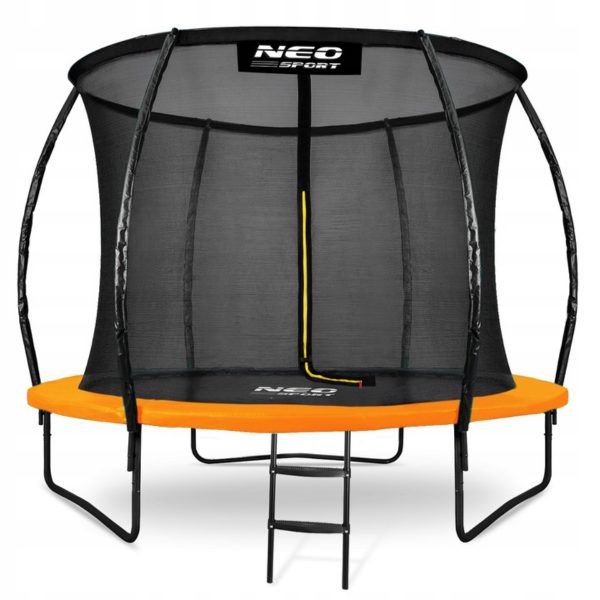 Zahradní trampolína s žebříkem 252cm Neo-Sport zajišťuje pohodlí a bezpečnost zejména pro nejmenší skokany.