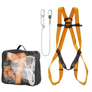Bezpečnostní postroj proti pádu NEO | 97-100 - zajišťuje bezpečnost na pracovišti ve výškách. Obsahuje: popruhy, lano, karabiny, tašku.