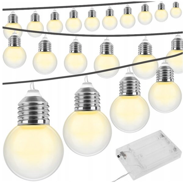 LED světelný dekorační řetěz 20ks - girlanda - se vyznačuje nízkou spotřebou energie a moderním designem. Délka kabelu je až 5,2m.