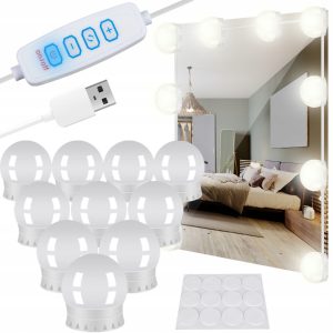 LED světla na zrcadlo / k toaletnímu stolku - svítí ve třech různých odstínech - studená bílá, denní světlo a teplá bílá.