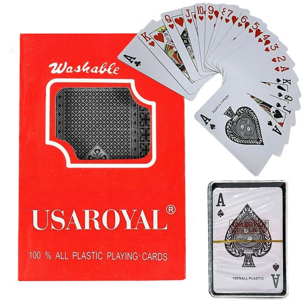 Pokerové hrací karty – plastové | 54 ks - jsou odolné vůči stříkající vodě. Byly navrženy tak, aby zajistily komfort hry.