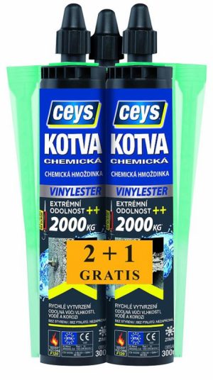 Chemická kotva Ceys Vinylester - 2+1 grátis, 300 ml
