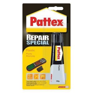 Lepidlo na plasty Pattex Repair Special Plastic 30g - lepidlo na bázi polyuretanu vhodné pro lepení tvrzených a měkkých plastů.