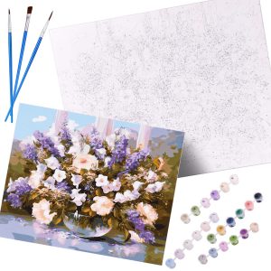Malování podle čísel - květiny | 40X50cm - je skvělý způsob, jak se zbavit stresu a relaxovat. Včetně příslušenství.