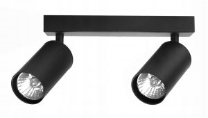 Stropní / nástěnné bodové svítidlo - černé | 2 x GU10 - můžete jej použít jako nástěnné nebo stropní svítidlo. Vyrobeno z hliníku.