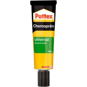 Univerzální lepidlo - chemoprén Pattex 50ml - je k lepení dřeva, plastů, gumy, kůže, kovů, kartonu atp. Výrobce: Pattex.