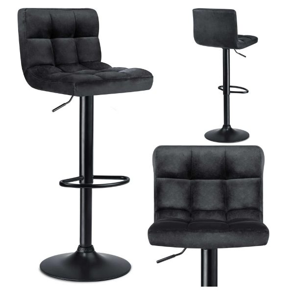 Barová židle s opěradlem Monro 2ks černá