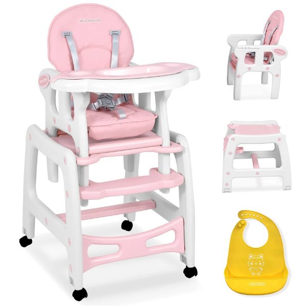 Dětská jídelní židle Sinco 5v1 růžová