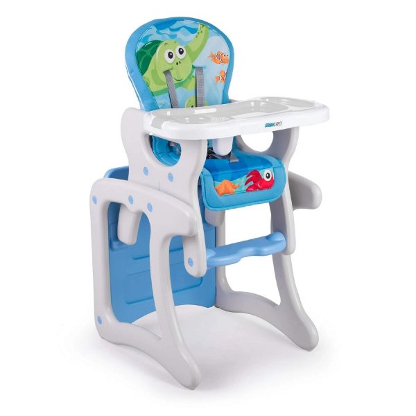 Dětská jídelní židle rybičky 3v1 modrá