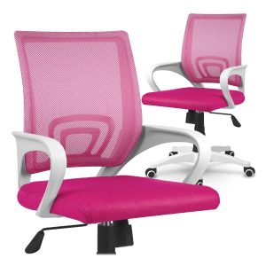 Kancelářská židle z mikro síťoviny | růžová
