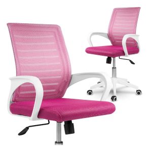 Síťovaná kancelářská židle | růžovo-bílá