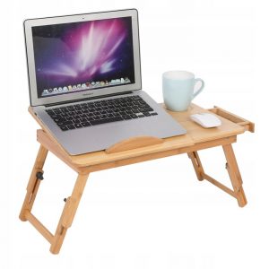 Dřevěný stolek pod notebook | 49.5 x 30 cm - stolek pod laptop vyrobený z bambusového dřeva. 4-stupňové nastavení sklonu desky stolu.
