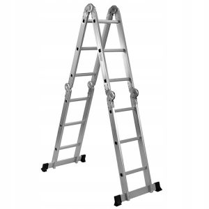 Multifunkční hliníkový žebřík 4x3 | AW23110 - opěrný žebřík, samostatně stojící žebřík, pracovní plošina nebo schodišťový žebřík.