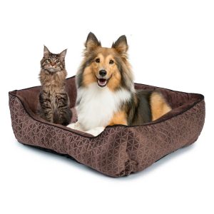 Pelíšek pro psa a kočku - hnědý 70 x 60 x 25 cm
