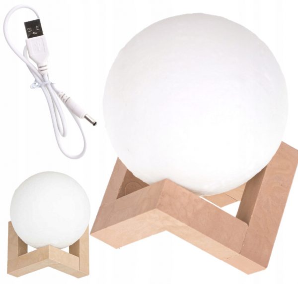 Noční lampa - měsíc 3D - měsíční 3D dekorační lampa. Módní doplněk do každé domácnosti nebo kanceláře. Světelný zdroj: LED.
