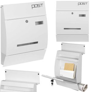 Poštovní schránka 35x45x10cm - bílá | 4995 - všechny prvky schránky byly navrženy s ohledem na nejvyšší komfort používání.