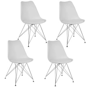 Skandinávské jídelní židle Kapra - bílé 4ks - dobře poslouží v obývacím pokoji, dětském pokoji nebo v kuchyni. Vhodné i do kavárny či restaurace.