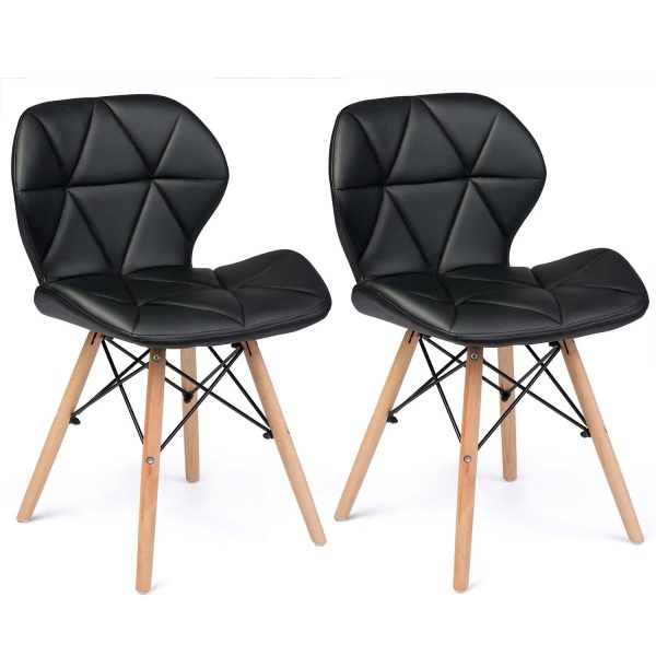 Skandinávské jídelní židle Sigma - černé 2ks - židle s dřevěnýma nohama ze světlého buku dodají eleganci každému interiéru.