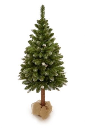 Umělý vánoční stromeček na pníku PREMIUM DIAMOND | 1.55m - nádherný umělý vánoční stromek na pníku s efektem mrazu osazený v květináči.