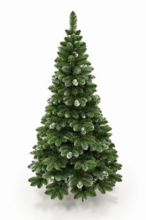 Umělý vánoční stromeček s efektem mrazu PREMIUM | 1.9m - vnější špičky větviček jsou zdobeny šiškami se třpytivými barvami s efektem mrazu.