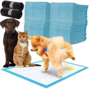 Absorpční hygienické podložky pro psy a kočky 100ks + sáčky - je možné použít i nejen pro psy, ale také pro kočky a dokonce i pro králíky.