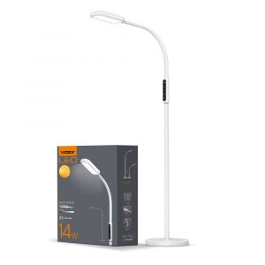 LED stojací lampa – stmívatelná | TOKYO bílá - díky skládací konstrukci lze stojanovou lampu přeměnit na stolní lampu.