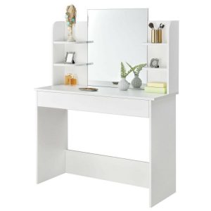 Moderní kosmetický toaletní stolek se zrcadlem - může být výkladní skříní ložnice, šatníku nebo i obývacího pokoje. Velké zrcadlo.