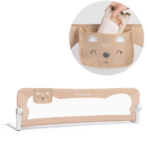 Ochranná zábrana / bariéra na postel 150cm Nukido | béžová - eliminuje možnost pádu dítěte z postele. Bezpečnostní pásy SafetyBelt.