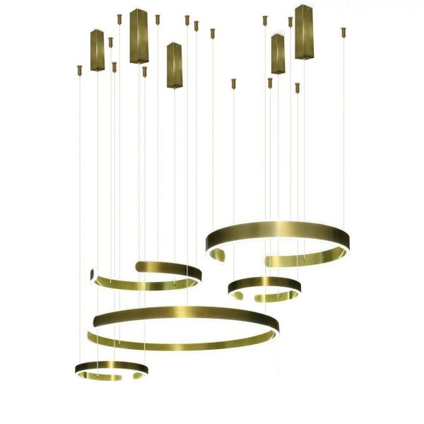 Zlatá kruhová závěsná LED lampa PREMIUM 326W je spojením estetiky s komfortem používání a funkčností. Lampy využívají modul LED.