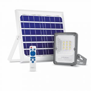 LED solární reflektor 600lm 20W + dálkové ovládání | VIDEX GELIO - autonomní systém osvětlení sestávající ze solárního panelu a LED reflektoru.